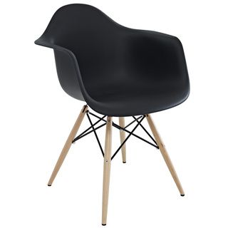 Wood Pyramid Black Arm Chair Modway Dining Chairs