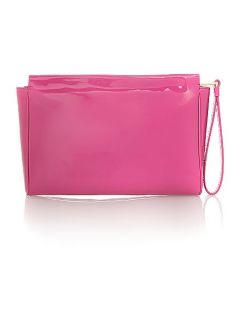 Lulu Guinness Katie patent pink clutch bag