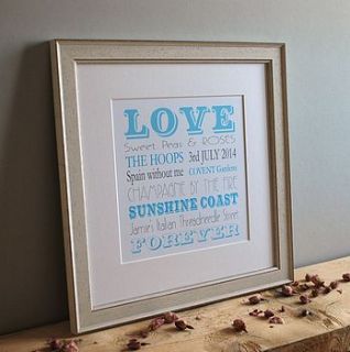 personalised valentine's print by a touch of verse