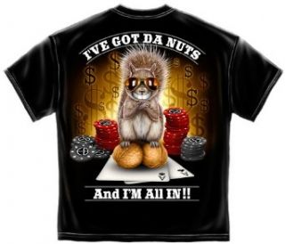 Poker T shirt I've Got The Nuts I'm All In black large Clothing
