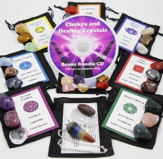 Ultimate 30 Stone Chakra Set with Crystal Healing Natural Mineral Tumbled Gemstones for All 7 Chakras. Includes 7 Stones Travel Set, Chakra Pendulum, Shiva Lingam, Clear Quartz Point, Satin Bags, Information Cards with Symbols and Bonus Cd. Uses Metaphysi
