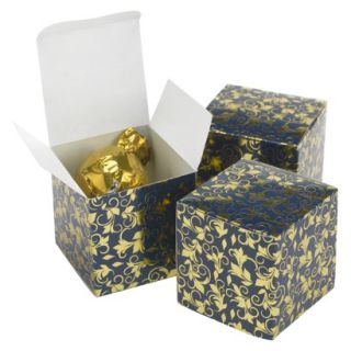 Foil Favor Box   Navy/Gold