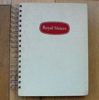 'royal sisters' upcycled notebook by vintagenotebook