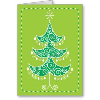 Christmas tree green greeting card