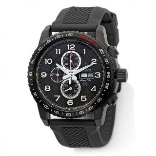 Bulova Men's Black Dial Tachymeter Stainless Steel Marine Star Collection Watch