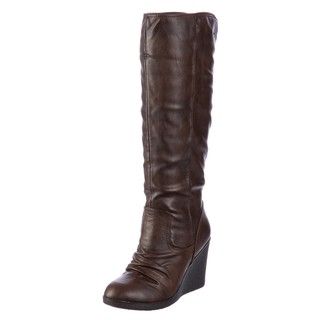 R2 by Report Women's 'Barringer' Dark Brown Wedge Cuff Boots FINAL SALE R2 By Report Boots