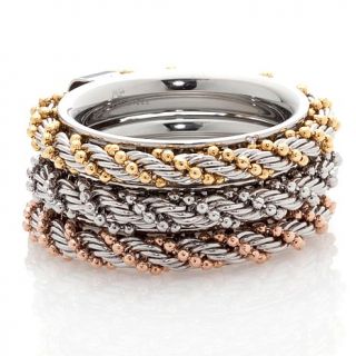 Michael Anthony Jewelry® Set of 3 Rope Stack Band Rings