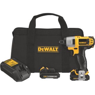 DEWALT Cordless Impact Driver Kit — 12 Volt MAX Li-Ion, 1/4in. Hex, Model# DCF815S2  Impact Wrenches