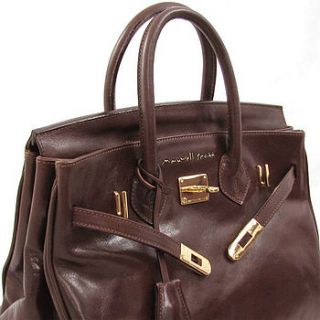 'barella' leather birkin style handbag by maxwell scott leather goods