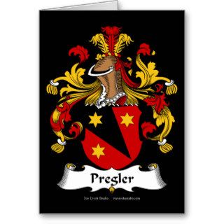 Pregler Family Crest Greeting Card
