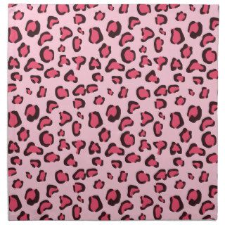 Fake Pink Leopard Print Cloth Napkins