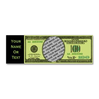 Fake Hundred Dollar Bill Profile Cards Business Card Templates