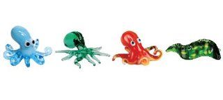 Looking Glass Miniature Collectible   Octopus / Eel (4 Pack) Toys & Games