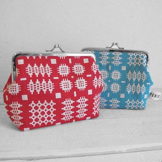 welsh blanket clasp purse by peris and corr