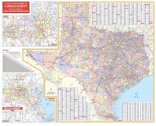 Texas State Wall Map   66x52   Laminated on Roller (9780762547692) Kappa Map Group Books
