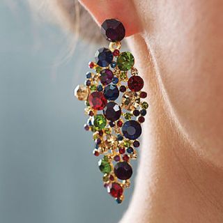 jewel tone chandelier statement earrings by astrid & miyu