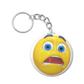 Smiley Emoticon Scared Key Chain