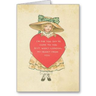 Vintage Valentine's Day Red Heart Secret Admirer Greeting Card