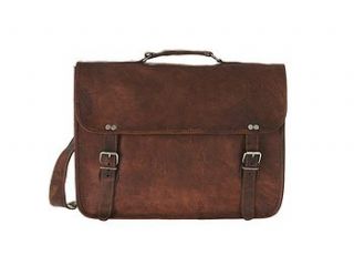 leather laptop bag with handle by vida vida
