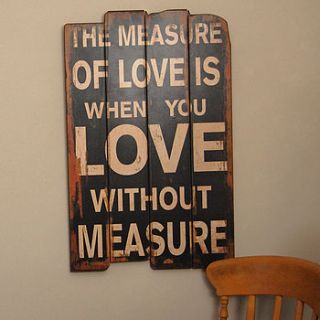 'the measure of love' wall art by velvet brown