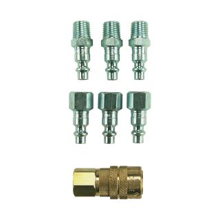 Milton M-Style Air Coupler and Plug Set — 1/4in. NPT, 7-Pcs., Model# S-212  Air Couplers   Plugs