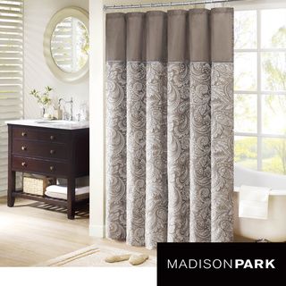 Madison Park Whitman Jacquard Faux Silk Shower Curtain Madison Park Shower Curtains