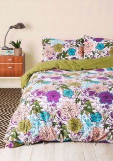 Blooms for Your Room Duvet Cover in Full/Queen  Mod Retro Vintage Decor Accessories