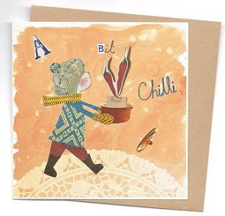 'a bit chilli' card with chilli seeds by seedlings cards
