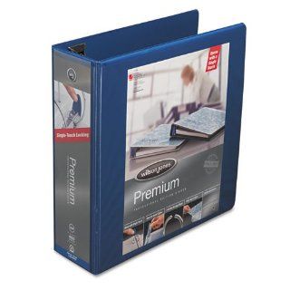 Wilson Jones Products   Wilson Jones   Premium Single Touch Locking Round Ring View Binder, 3" Capacity, Blue   Sold As 1 Each   Effortless Single Touch ring lets you open and close with a single, light touch.   Special No Gap D Ring design keeps ring