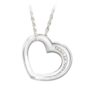 My Daughter Have I Told You Lately Sterling Silver And Diamond Heart Shaped Pendant Necklace by The Bradford Exchange Jewelry