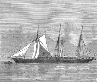 SPAIN The Yacht Deerhound, lately captured off the coast of Spain, print, 1873  