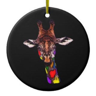 Rainbow Giraffe Ornament