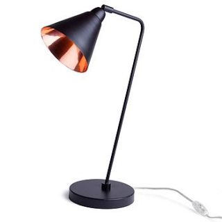 black and copper table lamp by home address