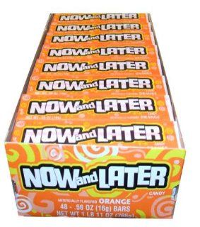 Now and Later Orange Flavored Candy Forty Eight 4 Piece Bars  Taffy Candy  Grocery & Gourmet Food