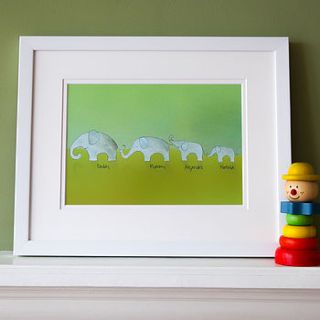 personalised family elephant picture by elephant grey