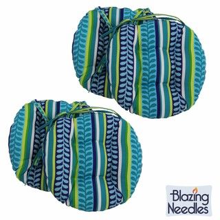 Blazing Needles Patterned 16 x 16 inch Round Outdoor Chair Cushions (Set of 4) Blazing Needles Outdoor Cushions & Pillows