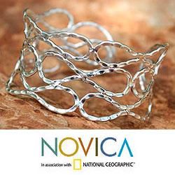 Sterling Silver 'Siam Forever' Cuff Bracelet (Thailand) Novica Bracelets