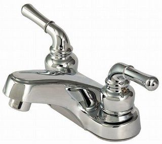 4" Lavatory Centerset Faucet, Washerless, Two handle, Chrome Finish   By Plumb USA   Touch On Bathroom Sink Faucets  