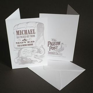 personalised moving card by the pigeon post by glyn west design