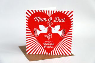 mum and dad dove christmas card by allihopa