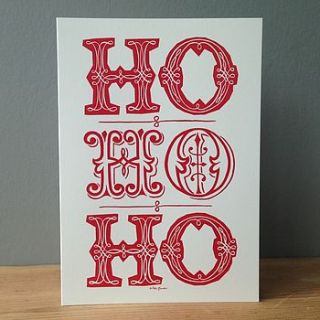 ho ho ho christmas cards pack of eight by have a gander