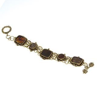 Antique Goldtone Multi Stone Bracelet (India) Bracelets