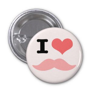I Love Mustaches Pin