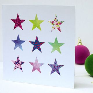 pack of christmas star cards by striped paint design