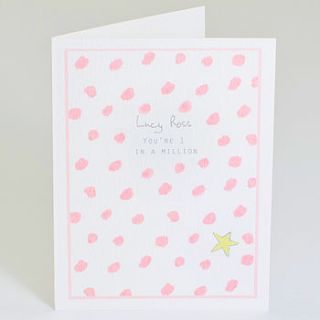 personalised 'you're 1 in a million' card by violet pickles