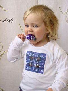 scottish 'blether' girl's long sleeve tshirt by cabbie kids