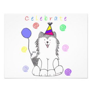 Siberian Husky Celebrate Custom Invitation