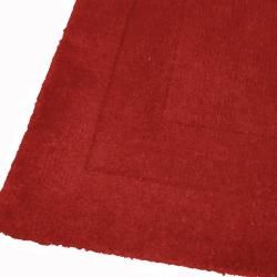 Jovi Home Carved Handmade Berry Red Wool Rug (2' x 8') Jovi Home Runner Rugs