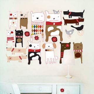 dogs fabric wall stickers by chocovenyl