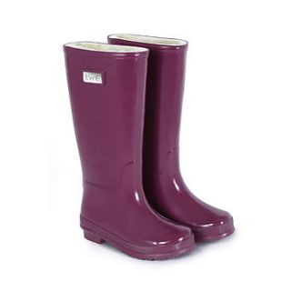 sheepskin lined wellingtons   cranberry by ewe style